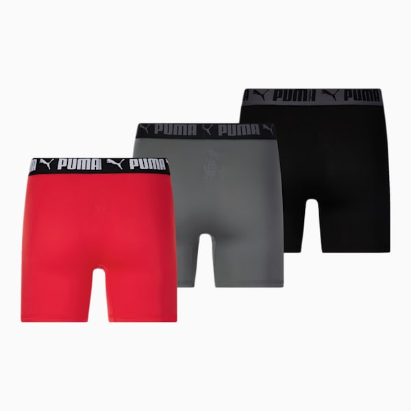 Men's Athletic Boxer Briefs [3 Pack], RED / BLACK